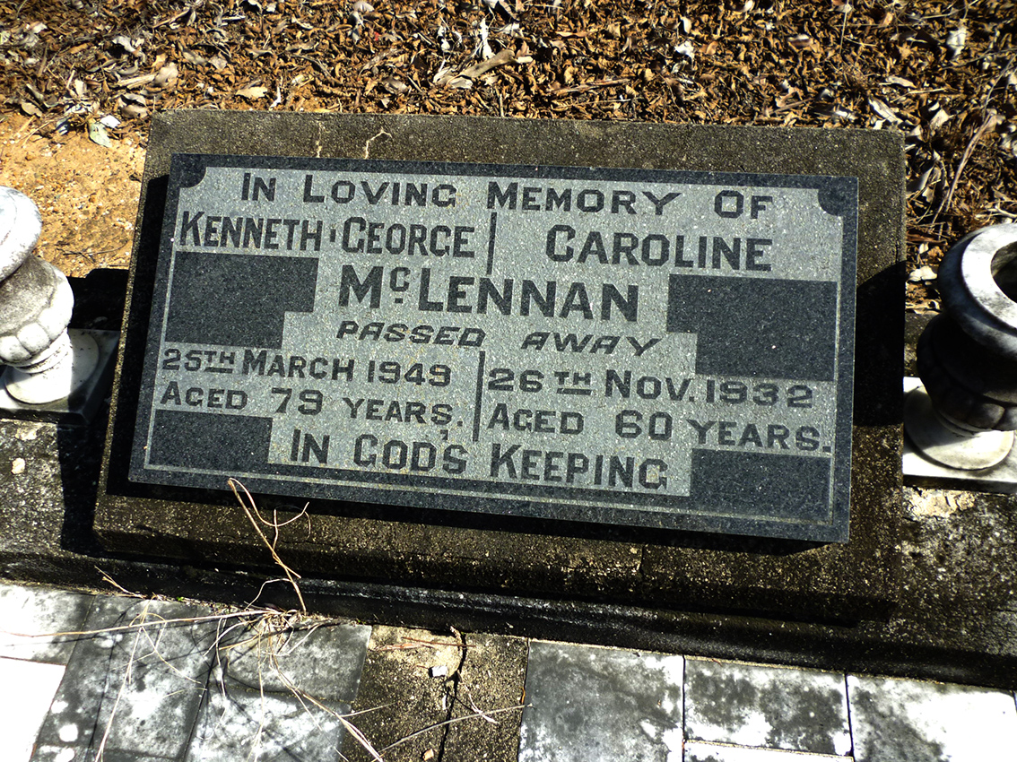 Photo of headstones/Kenneth George McLennan d1949 hdstn Coutts Crossing cem